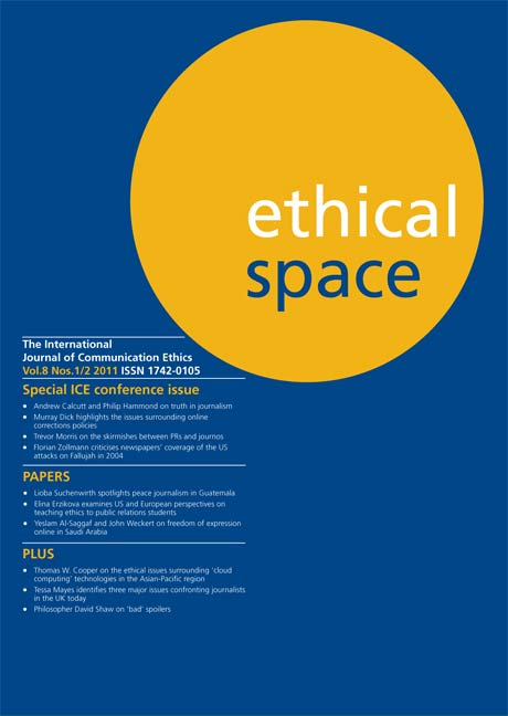 Ethical Space Vol. 8 Issue 1/2